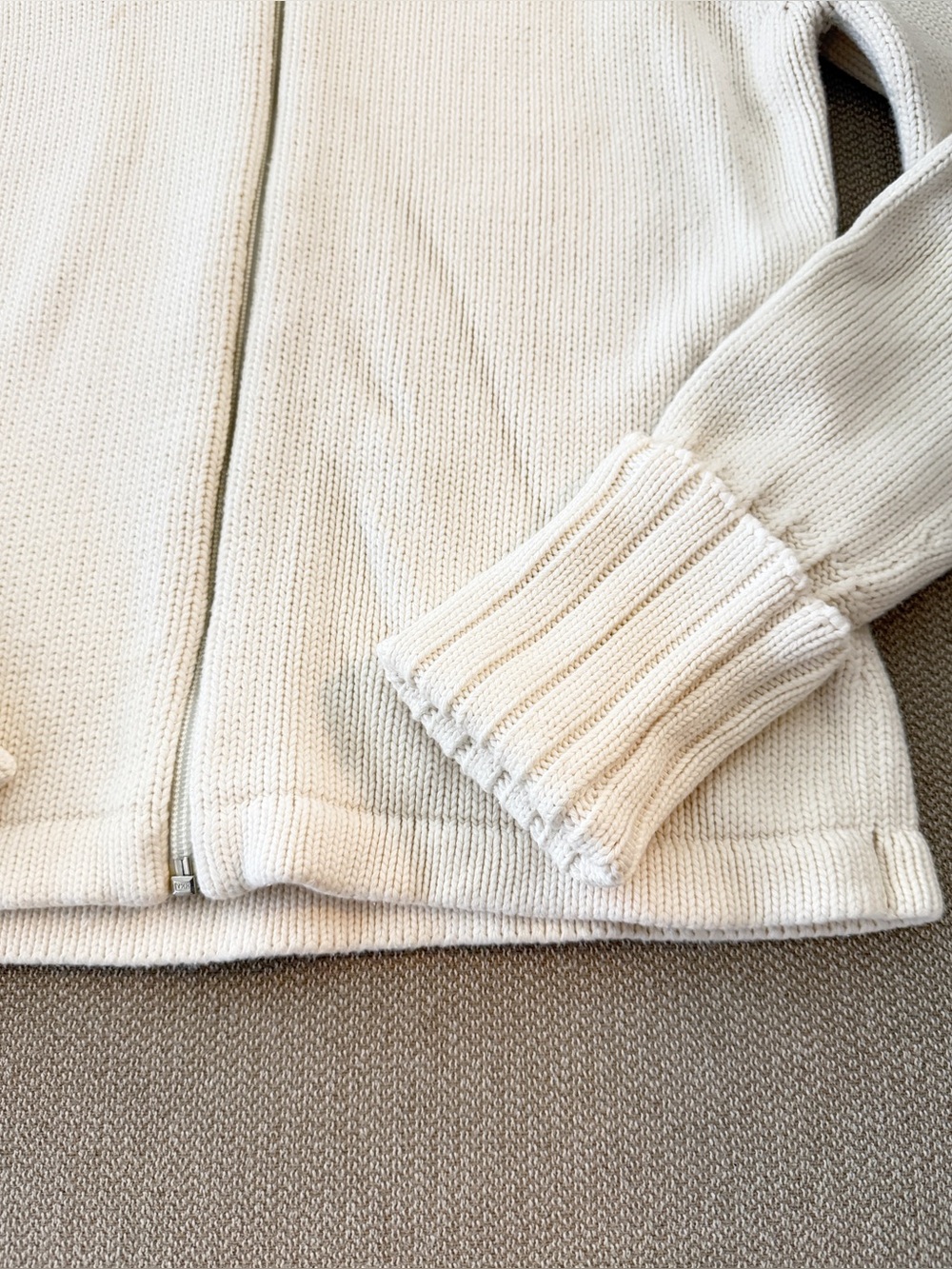 Vintage Harley Davidson Knit Zip Up Sweater in Cream - Picture 6 of 8